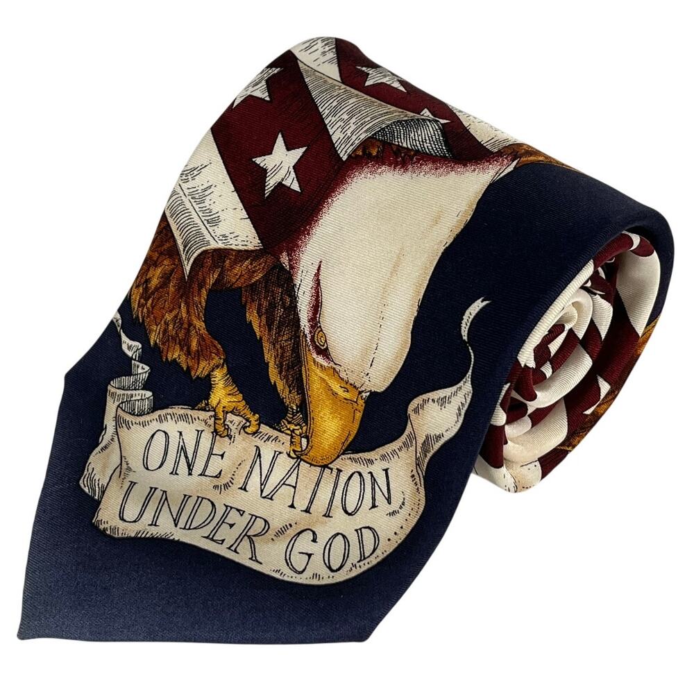 Eagles Wings Patriotic American Flag Bald Eagle Novelty Silk Necktie 58x4